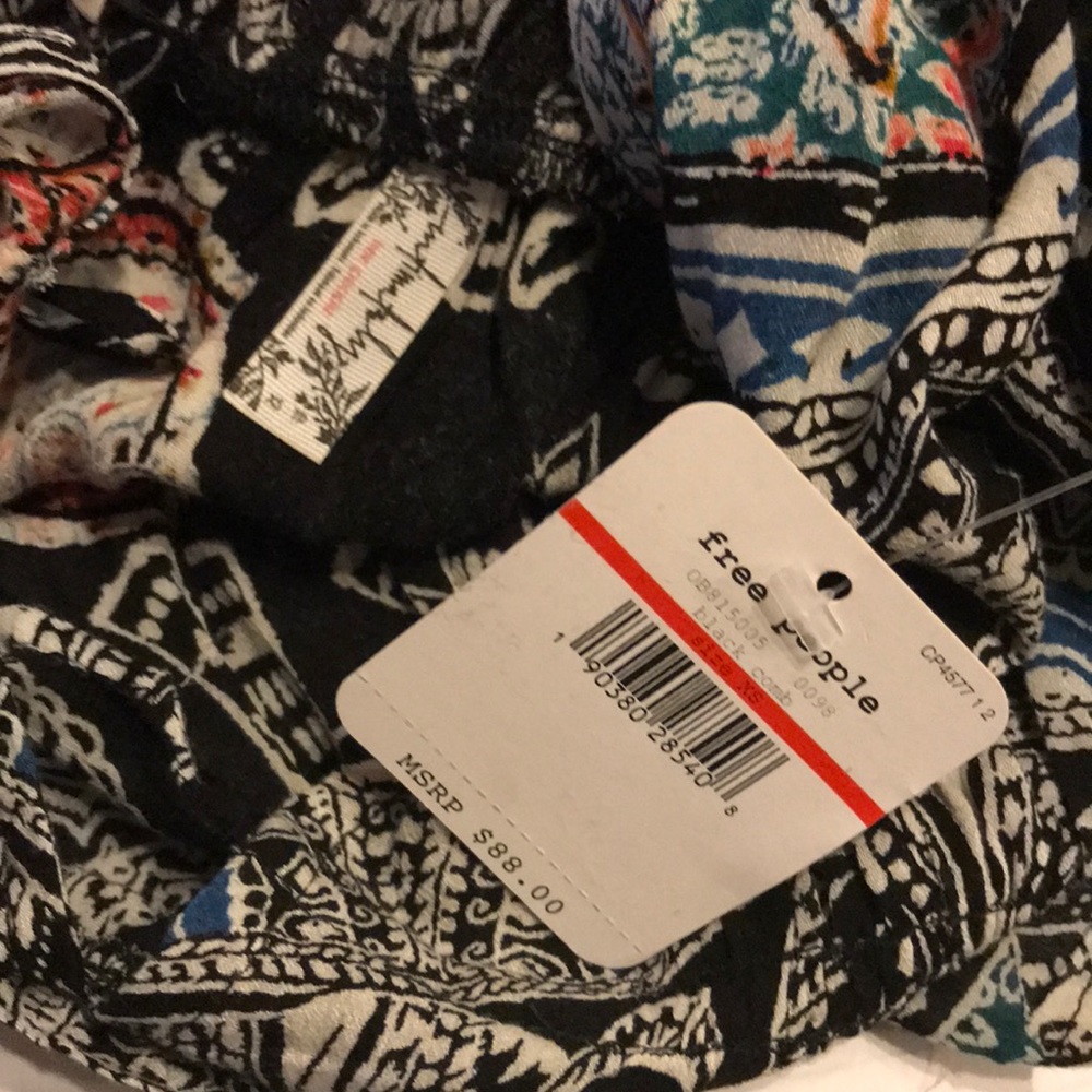 NWT Free People Me Too You Black Printed Dress XS - Picture 8 of 8